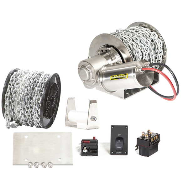 Seachoice SS Drum Winch Kit 1500 Series, 700W, 75A, For Boats up to 26 ft. GTIN